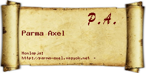 Parma Axel névjegykártya